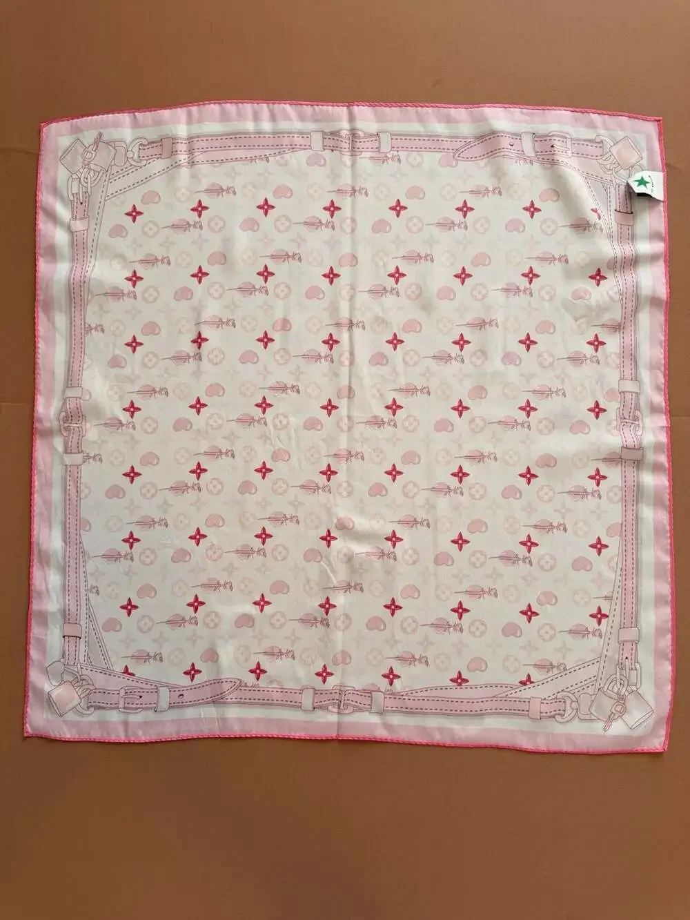 Molier.Lu 100% Silk Monogram Print Scarf